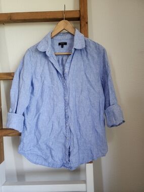 Quince 100% European Linen Long Sleeve Shirt - Size Medium French Blue